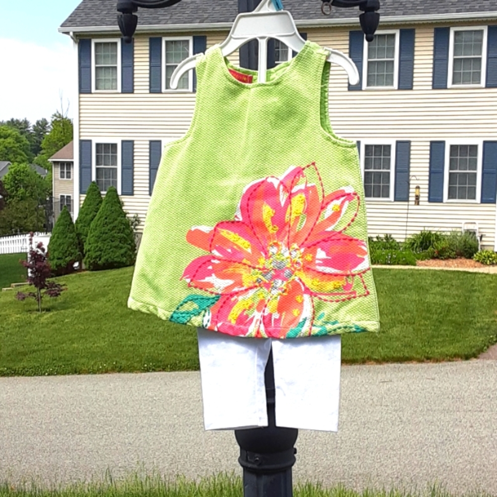 Cute Greendog 2 pieces set Green/white girls 6-9 months